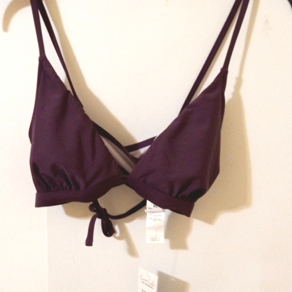 CUPSHE PLUM V-NECK BACK TIE SWIM TOP & STANDARD RISE BIKINI BOTTOMS SIZE XL NWT - Picture 4 of 9